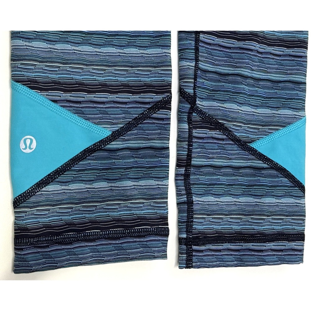Lululemon Speed Up Crop Leggings Size 6 Blue Space Dye Running Yoga Pockets - Picture 12 of 12